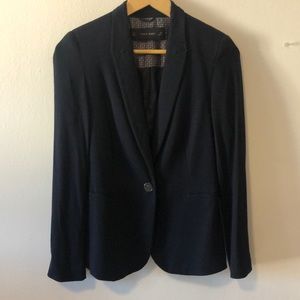 Zara cotton blazer navy blue